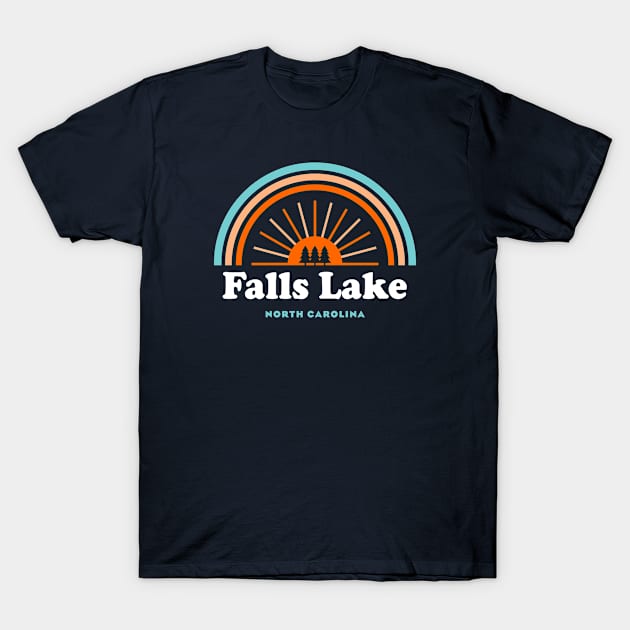 Falls Lake North Carolina Rainbow T-Shirt by esskay1000